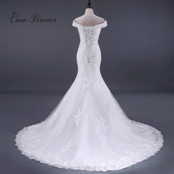 Duobute Nėrinių Undinė Vestuvių Suknelės Vestido De Noiva Rankovių Kristalų 2020 Teismas Traukinio Plius Dydžio Balto Vestuvių Suknelės WX0081