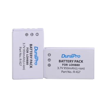 DuraPro 2vnt 3.7 V, 950mAh R-IG7 Li-ion Baterija Logitech Harmony LOH880 Vienas 720 900 850 880 885 890 Pro H880 Universalus Fotoaparatas