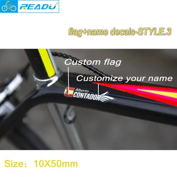 Dviračių vėliavos pavadinimas lipdukai užsakymą kalnų dviračių kelių dviratį rėmo pavadinimas lipdukai užsakymą rider id stiliaus 3