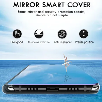 Dėl Garbės 10x Lite Atveju, Smart Veidrodis, Flip Case For huawei Honor 10x Šviesos 10 X Honor10x 10XLite Stovi Magnetinio Telefono Dangtelį Coque