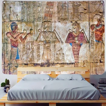 Egiptas Freska Ian Dvasinio Gobelenas Piramidė Faraonas Retro Tekstą Miegamųjų Namas Kambarį Apdaila Kabinti Meno Sienelių Audinys