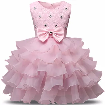 Elegantiškas Vaikų Gėlių Mergaitės Suknelė Princesė Vestuves Dėvėti Vaikams, Suknelės Mergaitėms Ceremonijos Gimtadienį Krikšto Suknelė Pyragas