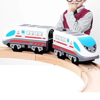 Elektrinis Traukinys Magnetinių Bėgių Hape Garų era Krovininis Traukinys Klasikinis Vaikų Lokomotyvų Žaislas Thomas Brio Mediniai Kelio Žaislai