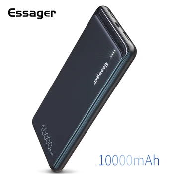 Essager 10000mAh Dual USB Slim Maitinimo Banko Nešiojamų Išorės Baterijos Kroviklis Paketą, Skirtą 