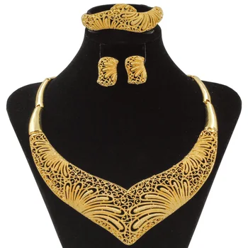 Europos madų moteris papuošalai aukštos kokybės 18 aukso karoliai, auskarai, papuošalų rinkiniai vestuvių drabužių priedai, didmeninė mažmeninė