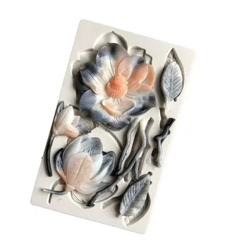 Europos stiliaus iškilumo camellia bijūnai, rožių ir vyšnių žiedų silikono formos pyragas apdaila sausainių kepimo skardą įrankių, virtuvės indų