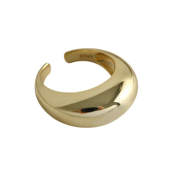 F. I. N. S 925 Sidabro Dideli Žiedai Moterims Lanko Formos Moterų Piršto Žiedą Asmenybės Sterlingas Sidabro Atidaryti Vestuvinis Žiedas 2019