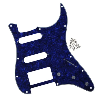 FLEOR 11 Skyles Gitara Pickguard HSS SSH Strat 4Ply w/Varžtai American Standard Strat Stiliaus Gitara,Blue Pearl