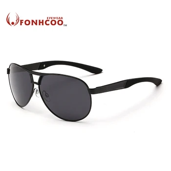 FONHCOO Prekės Dizaineris Ovalo formos Akiniai nuo saulės vyrams Poliarizuota mados Vairuotojo UV400 akiniai Karšto spinduliai apsaugoti gafas oculos de sol