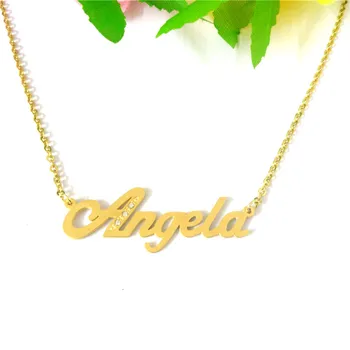 FairLadyHood Angela Pavadinimas Karoliai, Aukso Spalvos Karoliai Asmeninį Pavadinimas Užsakymą Karoliai Mėgėjams Dovana