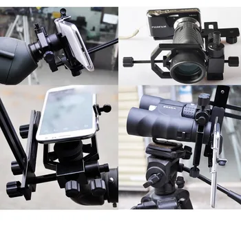 Felidio Universalus Teleskopas mobiliojo Telefono Laikiklis Fotoaparato tvirtinimo Adapteris Metalo Suderinama Žiūronų Spotting scope 