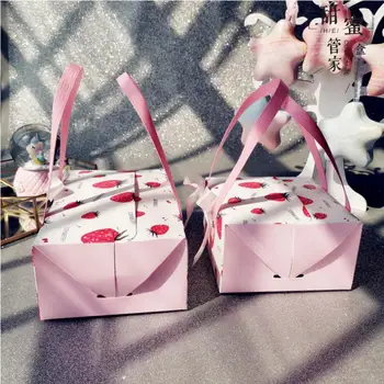 Festivalis mėnulis pyragai traškūs kvapus arbatos dovanų dėžutėje packagin nešiojamų cake box Baby Shower Gimtadienio Braškių popieriaus dovanų maišelis