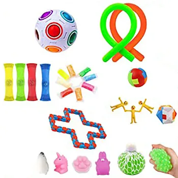 Fidget Jutimo Žaislas Anti Stresas Žaislų Rinkinys Pop Burbulas Tampri, Stygos Akių Marmuro Fidget Paprasta Dimple Žaislai Vaikams Suaugusieji