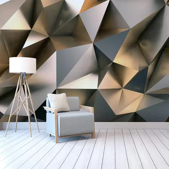 Foto Tapetai Šiuolaikinio Abstraktaus Aukso Geometriniai Piešiniai Gyvenimo Kambario, Miegamasis Kūrybos Sienos Popieriaus, Sienos 3D Papel De Parede