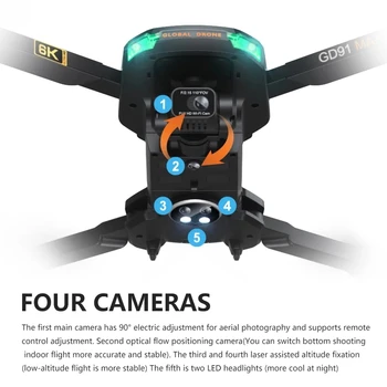 GD91 MAX-Dron con cámara cardán de 3 ejes, 6k, gps, 5g, wifi, automobilių nuodėmė escobillas, tarjeta TF, rc, distancia 1,2 km, Quadcopter