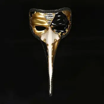 GNHYLL Venecijos kaukė ilga nosis Helovino maskaradas kaukė dažytos antikvariniai Venecijos kaukė proboscis Wang suaugusių vyriškos lyties modelius