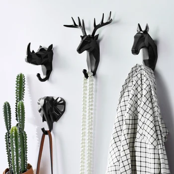 Geometrinis Dervos Kablys Gyvūnų Kūrybos elnių galvos dekoratyvinis drabužius ir skrybėles, kablys raktas kablys sienos kabo