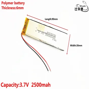Geras Qulity Litro energijos baterija 3.7 V,2500mAH,603090 Polimeras ličio jonų / Li-ion baterija ŽAISLŲ,CENTRINIS BANKAS,GPS,mp3,mp4