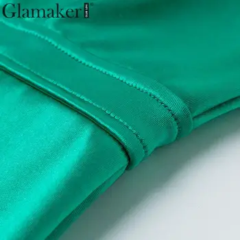Glamaker Tuščiaviduriai iš rankovių vintage žalia midi suknelė Moterų v-kaklo aukštos juosmens suknelė Pavasarį, vasarą, seksualus, elegantiškas šalis suknelė
