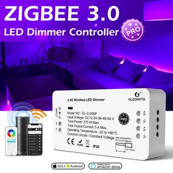 Gledopto Smart Zigbee 3.0 Pro LED Dimmer, Juostos Valdiklis Dirbti su zigbee hub 