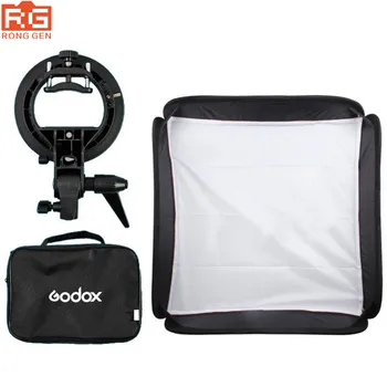 Godox 60 x 60cm Flash Softbox Rinkinys su S-Tipo Laikiklis Bowen Mount Turėtojas Kamera, Foto Studija