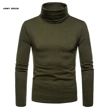 Golfo vyrų vientisos spalvos megztinis vyrams plonas elastingas Plius aksomo megztinis vyrams Rudenį, Žiemą šilta, golfo vyrų megztinis