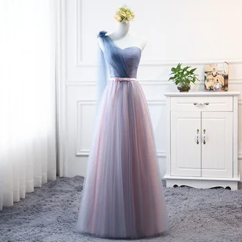 Gradient Ramp Bridesmaid, Suknelės, vestuvių 2018 m. Naujo Dizaino Oficialus šalis suknelė tiulio grduation promenadzie suknelė Vestido De Noiva