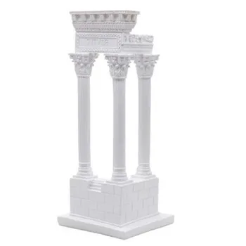 Graikijos senovės miesto šventyklos architektūros modelis Romos skiltyje ornamentu Europos stiliaus apdaila, baldai dervos skulptūra