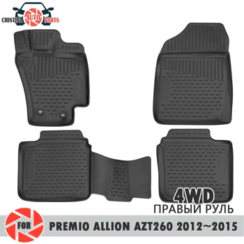 Grindų kilimėliai Toyota Premio Allion AZT260 2012 m. iki M. 4WD kilimėlių ne slydimo poliuretano purvo apsaugos, vidaus reikalų automobilių stilius