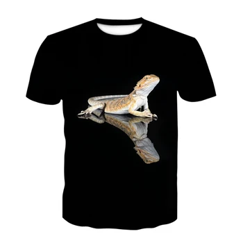 Gyvūnų Driežas Gyvatė 3D T-shirt Vasaros Atsitiktinis Vyrų T Marškinėliai Mados Streetwear Moterų Megztinis trumpomis Rankovėmis Viršūnes