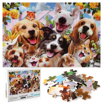 Gyvūnų Serijos Dėlionė 1000 Vienetų Mielas augintiniai Švietimo Žaislai, Galvosūkiai vaikams Galvosūkiai Suaugusiems Rompecabezas Žaislas