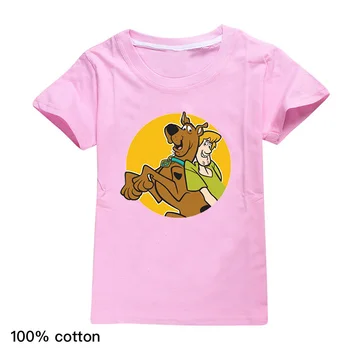 Gyvūnų Spausdinti Baby Boy Marškinėliai Vaikams Drabužių Animacinių filmų Marškinėliai Paauglių Mergaičių, Vaikų Scooby Doo Top Gimtadienio Marškinėlius