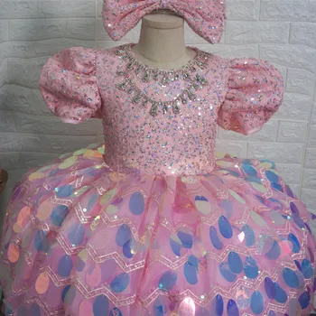 Gėlių Mergaitėms Rožinės Suknelės China Trumpos Suknelės Mergaičių Suknelės, Šaliai, Inscenizacija Kamuolys Chalatai Užsakymą Duobute Shinny