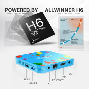 H96 Mini 6K Android 9.0 TV Box Allwinner H6, Quad Core, 4GB 128GB Dual Wifi Parama 