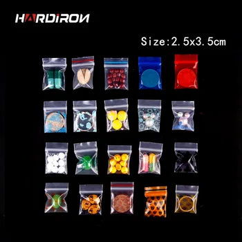 HARDIRON 2.5x3.5cm Spalva Mažas Mini Plastiko Maišą Sutirštės Skaidrus Ziplock Maišą Mielas Papuošalai Sandarūs Plastikiniai Pakavimo Maišeliai