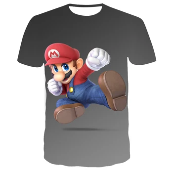 Harajuku marškinėliai Klasikiniai žaidimai, Super Mario marškinėliai Mario Bros 3D spausdinimo Hip-hop anime marškinėlius Moterų, Vaikų, Berniukų ir Mergaičių Kietas Tees