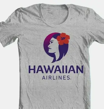 Hawaiian Airlines Marškinėliai Vyrams, Moterims, Nemokamas Pristatymas medvilnės mišinys grafinis Havajai pilka Aukštos Kokybės Marškinėliai, Topai
