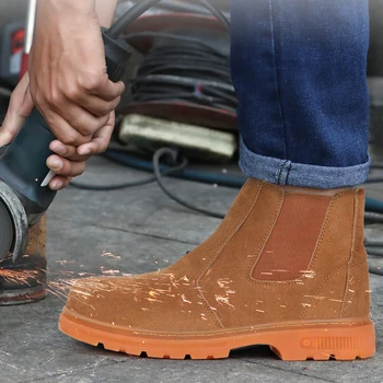 High-top Non-slip Men 's Anti-sutriuškinti Anti-piercing Plieno Vadovas, Saugos Batus Rudenį Įrankiai Dezodorantas Lengvas sniego batai batus