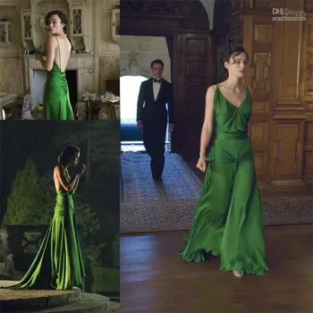 Hunter Green Suknelė keira knightley iš filmo apmokėjimą designed by jacqueline durran ilgai sławna dress Vakaras