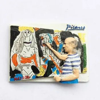 Ispanija Šaldytuvas Magnetas Europos ispanų Dailininko Picasso 3d Kultūrinio Turizmo Suvenyrai Magnetinio Šaldytuvas Lipdukai Kūrybos Dovanos