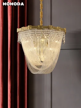 Italijos Prabangių Kutas Dizaino Šviestuvais, LED Žalvario spalvos, Kabantys Žibintai Gyvenimo Valgomasis Loft Villa Crystal Golden Patalpų Apšvietimas