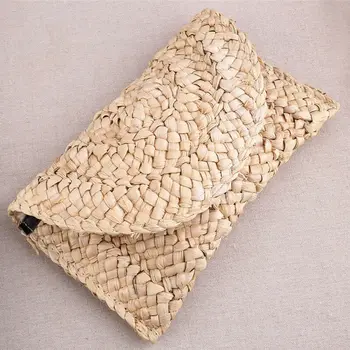 Išskirtinį Bohemijos paplūdimio krepšys ponios vasaros šiaudų mezgimo rankinė krepšys ilgai