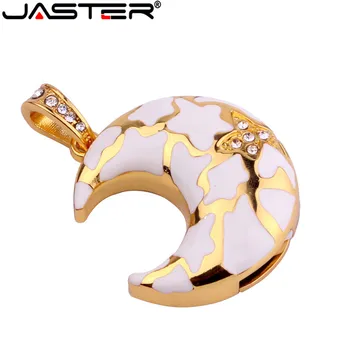 JASTER Kristalinis mėnulis stiliaus USB Flash Drive, metalo, deimantiniai papuošalai, USB 