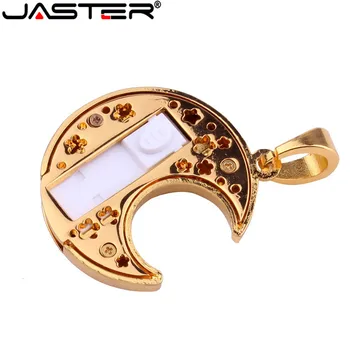 JASTER Kristalinis mėnulis stiliaus USB Flash Drive, metalo, deimantiniai papuošalai, USB 