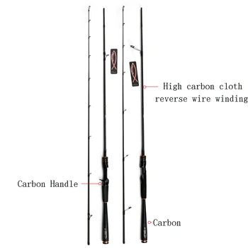 JEKEKU Karšto Pardavimo Cabon meškere L/M/ML/MH 1.98 m 2.13 m Casting Rod Anglies Verpimo meškere Roko meškere Spręsti