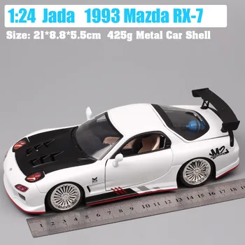 Jada 1:24 svarstyklės klasikinis 1993 m. Mazda RX-7 FD sporto Diecasts & Žaislinės Transporto priemonės RX7 lenktyninio automobilio modelis Metaliniai miniatiūriniai vaikų dovanų