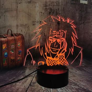 Japonijos Anime Naruto Pav Jiraya 3D Atmosfera naktinė lempa Vaiko Miegamasis Dekoro USB Touch Stalo Lempos Naruto Fanai žibintas 3D Lempos