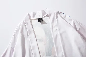 Japonijos Cosplay Kimonos 2019 Streetwear Haori Vyrų Yukata Geiša Grožio Spausdinti Marškinėliai Azijos Drabužių Kimono Megztinis Vyrams
