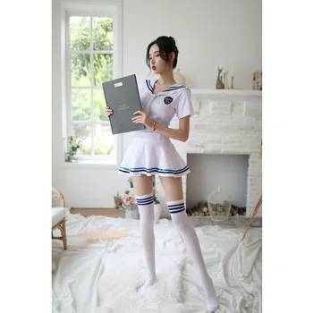 Japonijos korėjiečių Versija JK Kostiumas Mergaitėms, Klostuotas Sijonas Moteris Seksuali mokyklines Uniformas Cosplay Kostiumų Kolegijos Studentas, Sailor Rinkiniai
