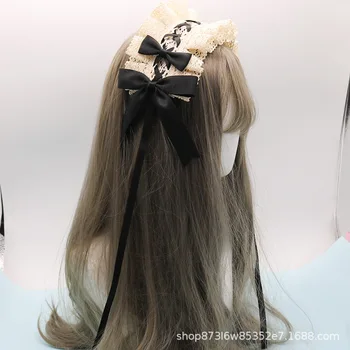 Japonijos minkštas sesuo Lolita lankelis nėrinių staigius lolita saldus kasdien plaukų juosta mielas bowknot kc šukuosena cosplay Lolita loli